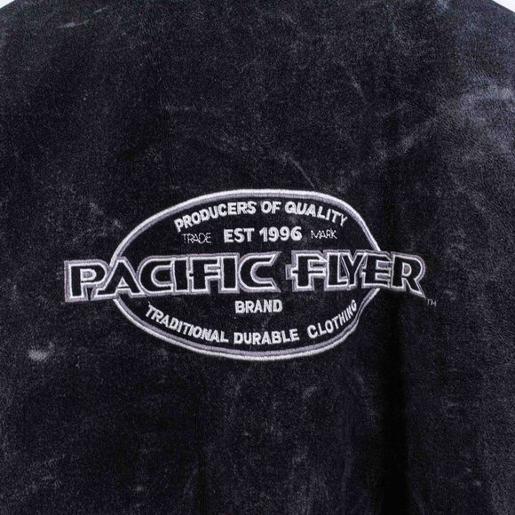 Pacific Flyer Embroidered Varsity Jacket Faux Suede XXL VTG 90s Streetwear - Picture 3 of 16